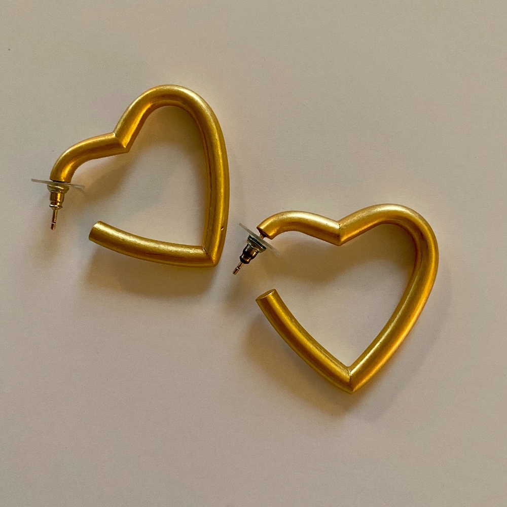 Chunky Heart Hoop Earrings